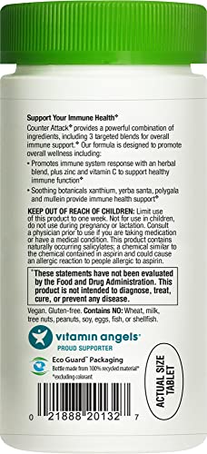 Rainbow Light Counter Attack with Vitamin C and Zinc, Gluten-Free, Vegan, Sugar-Free, 3 Targeted Blends For Overall Immune Support, 90 Tablets