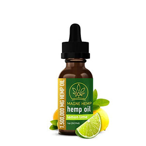 MAGNEHEMP - 1,500,000MG Lemon Lime Flavored Hemp Oil Extract for Pain & Stress, Hemp Oil Drops for Better Sleep