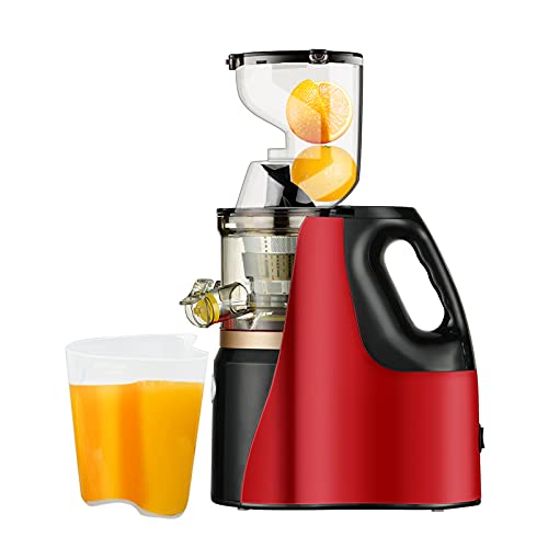 Slow Masticating Juicer, Easy Clean Juice Extractor Machine, Cold Press Juicer with Quiet Motor, Reverse Function, High Yield, Wide Feed Chute, 2 Juice Cup 1 Brush for Vegetables and Fruits Use