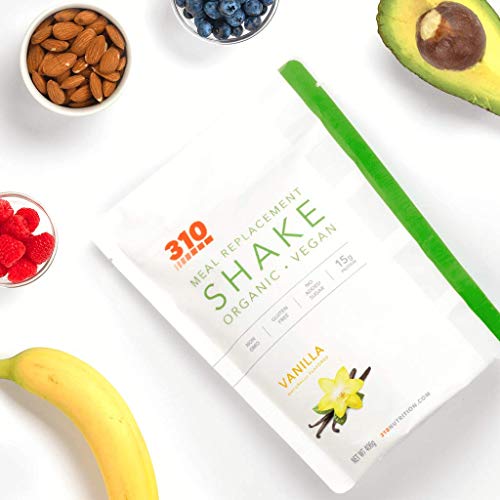 Vegan Organic Plant Protein Powder and Meal Replacement Shake - By 310 Nutrition - Gluten, Dairy and Soy Free - 0g of Sugar | Keto and Paleo Friendly… (Vanilla, 14 Servings)