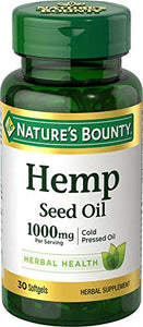 Nature's Bounty Nature's bounty Hemp Seed Oil, Cold Pressed Oil 1000mg, 30 softgels, 30 Count