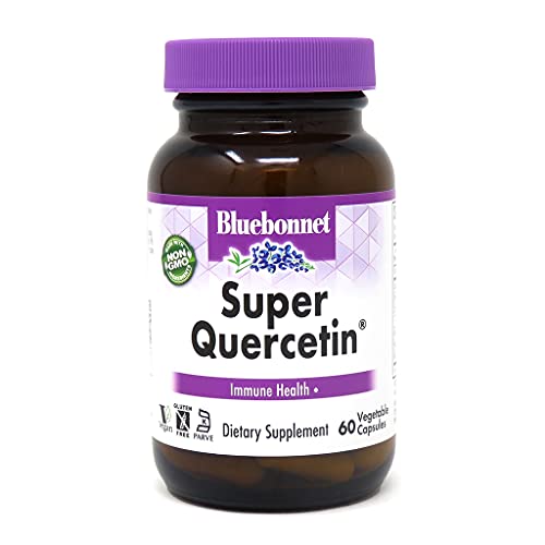 Bluebonnet Nutrition Super Quercetin Vegetable Capsules, Vitamin C Formula, Best for Seasonal & Immune Support, Non GMO, Gluten Free, Soy Free, Milk Free, Kosher, 60 Vegetable Capsules