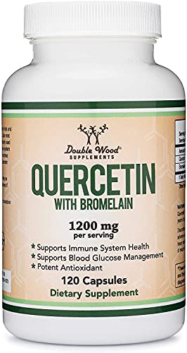 Quercetin with Bromelain - 120 Count (1,200mg Servings) Immune Health Capsules - Aids in Supporting Healthy Immune Functions in Men and Women (Vegan Safe, Made in USA) by Double Wood Supplements