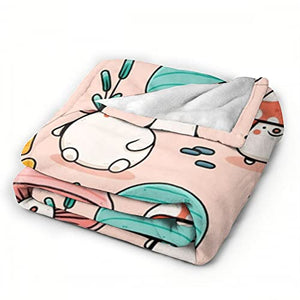 Atthadassi Cute Mushroom Head Soft Blanket All Season Throw Blanket Fleece Blankets Bed Sofa 120"x90"