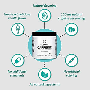Caffeine and Kilos, Clearly Caffeine, 150mg Caffeine, Naturally Flavored for Smooth, Clean Energy, 0 Calorie Energy Drink Mix (30 Servings, Vanilla)