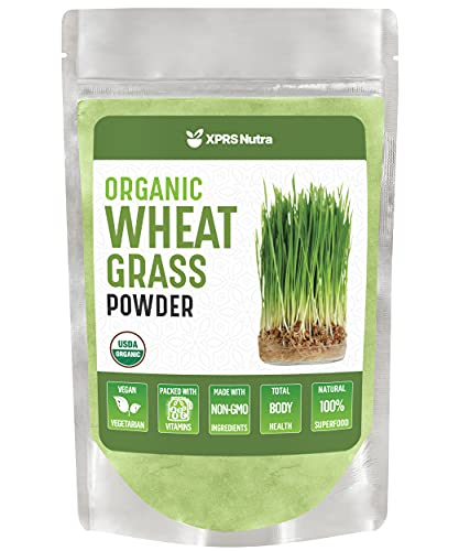 XPRS Nutra Organic Wheatgrass Powder - Whole Leaf Wheat Grass Powder - Made from Wheat Grass Powdered Organic Leaves - Vegan Friendly, Clean Sourced Organic Wheatgrass Powder (4 oz)