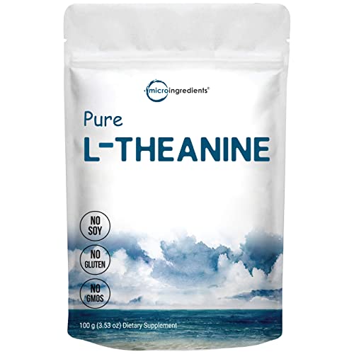 Pure L-Theanine Powder, 100 Grams (1 Year Supply), Filler Free, No GMOs and Vegan Friendly