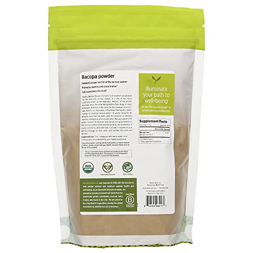 Banyan Botanicals Bacopa Powder, 1 Pound - USDA Organic - Bacopa monniera - Ayurvedic Herb for Memory & Focus