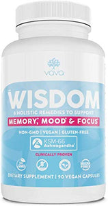 Vava, 5 Adaptogens, Lion's Mane, Memory, Mood, Longevity, Daily Detox, Nerve Health. KSM-66, Bacopa, Rhodiola, Ginkgo, Ginger, Creatine - 2,200mg