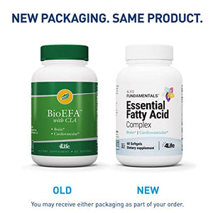 4Life BioEFA with CLA - Superior Source of Essential Omega-3 and Omega-6 Fatty Acids from Flaxseed Oil, Borage Seed Oil, and Fish Oil - Brain and Cardiovascular System Support - 60 Softgels