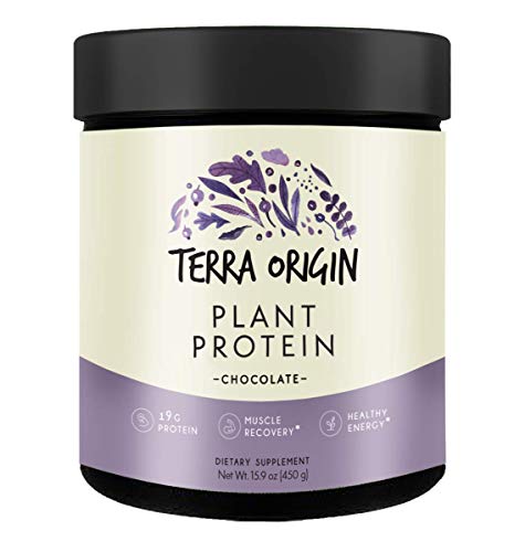 Terra Origin, Plant Protein, Powder, Chocolate, 15 Servings Includes Organic Brown Rice Protein and Pea Protein Isolate, Vegan, Gluten Free, 18g Protein
