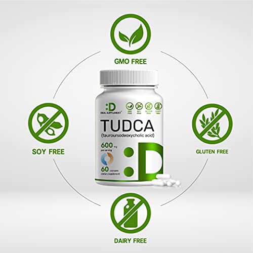 TUDCA Supplement 600mg, 30 Servings, Ultra Strength Bile Salts TUDCA Liver Support - Detox and Cleanse | Genuine Bile Acid TUDCA for Liver Health
