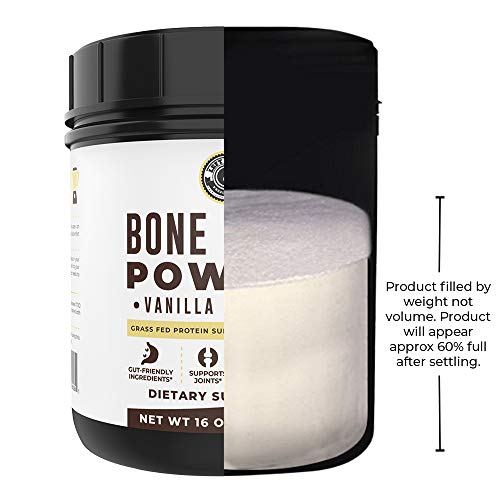 Bone Broth Protein Powder Vanilla 16oz, Grass Fed, Non-GMO Ingredients, Gut-Friendly*, Dairy Free Protein Powder, Low Carb, Keto Friendly Left Coast Performance