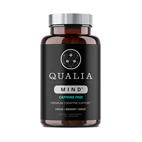 Qualia Mind Nootropic | Premium Brain Booster Supplement for Memory, Focus, Clarity and Concentration Support with Bacopa monnieri, Ginkgo biloba, DHA, Alpha GPC, B12 & More (154 Ct Caffeine-Free)