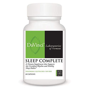 DaVinci Laboratories Sleep Complete, 60 Veggie Capsules - Non GMO Sleeping Support Aid with Melatonin, GABA, Ashwagandha and Lemon Balm