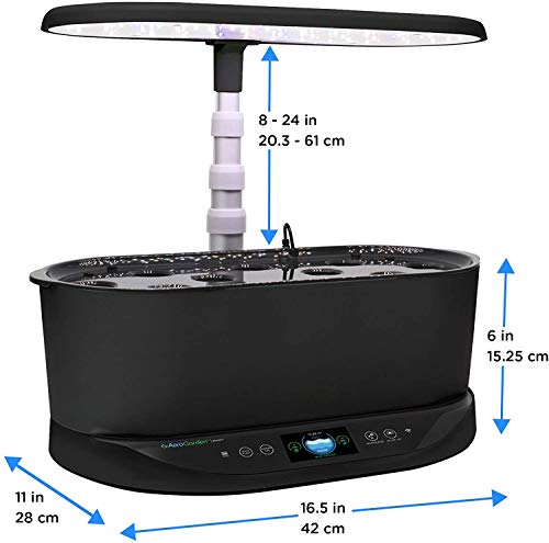 AeroGarden Bounty - Indoor Garden with LED Grow Light, WiFi and Alexa Compatible, Black