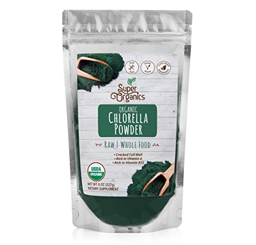Super Organics Chlorella Powder | Rich in Vitamin A & B12 | Organic Superfood Powder | Raw Superfoods | Whole Food Supplement – Vegan, Gluten-Free & Non-GMO, 8 oz