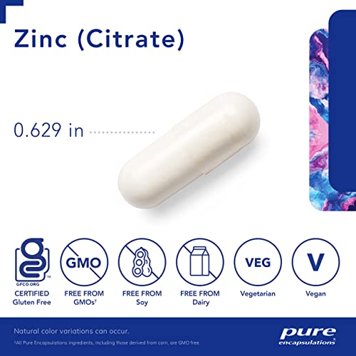 Pure Encapsulations Zinc (Citrate) | Supplement to Support Immune System, Reproductive Health, and Tissue Development and Repair* | 60 Capsules