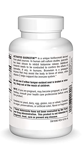 Source Naturals Activated Quercetin - Plant-Derived Bioflavonoid Complex - Seasonal & Immune Defense - 100 Capsules