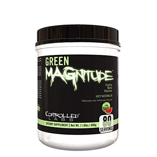 Controlled Labs Green Magnitude, Synergistic Creatine Formula, Promotes Strength, Stamina, and Performance, Helps Maintain Workout Intensity, 80 Servings, Juicy Watermelon