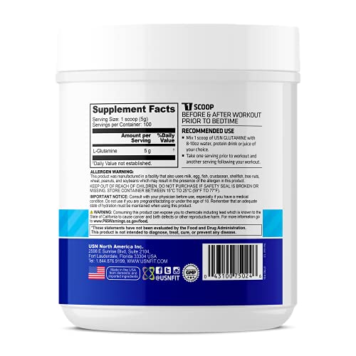 USN Pure Glutamine Micronized Powder, 500 Grams