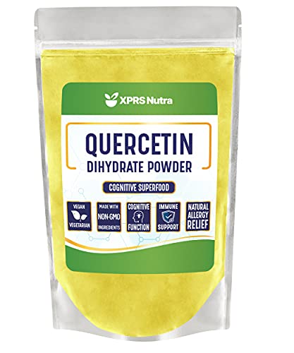 XPRS Quercetin Powder - 453g of Pure Quercetin Dihydrate Super-Antioxidant Powder Fights Free Radicals - Immune System Support - Premium Vegan Friendly Quercetin for Kids and Adults (16 oz)