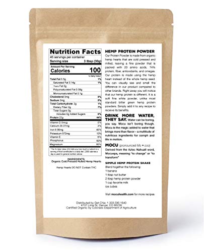 Organic Hemp Heart Protein Powder-74% | 22 Grams Protein Per Serving I Cold Processed & Stored | Made from The Hemp Heart | 12 LBS
