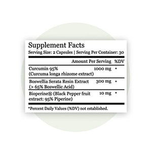 Wholesome Organics Turmeric Curcumin - 1300mg - 95% Curcuminoids with Bioperine Black Pepper Extract - Natural Joint, Healthy Inflammatory & Cognitive Support - Non-GMO, Gluten Free - 60 Capsules