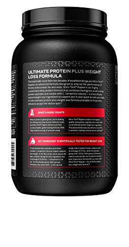 Protein Powder for Weight Loss | MuscleTech Nitro-Tech Ripped | Whey Protein Powder + Weight Loss Formula | Lose Weight | Weight Loss Protein Powder for Women & Men | Chocolate, 2 lb(package may vary)