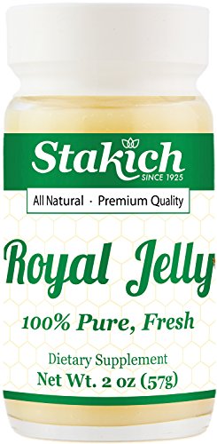 Stakich Fresh Royal Jelly - Pure, All Natural - No Additives/Flavors/Preservatives Added - 2 Ounce (57 Grams)