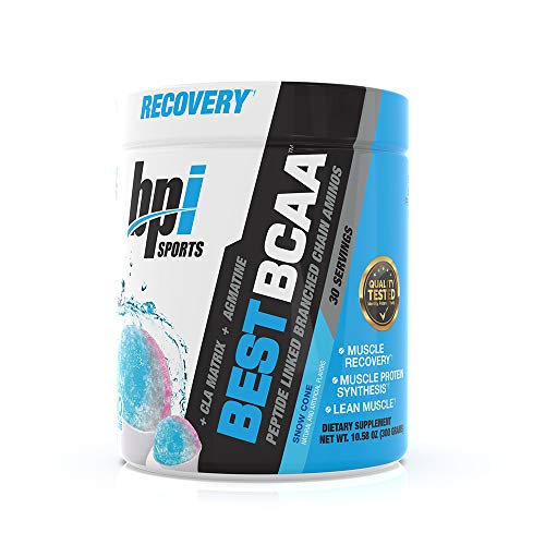 BPI Sports Best BCAA - BCAA Powder - Branched Chain Amino Acids - Muscle Recovery - Muscle Protein Synthesis - Improved Performance – Hydration – Snow Cone - 30 Servings - 10.58 oz.