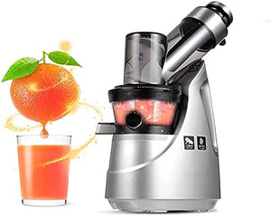 WXLBHD Slow Juicer, Slow Masticating Juicer Machine 81/45mm Double Inlet Chute for Vegetable Fruit, 150W Cold Press Juicer Extractor with Quiet Motor and Reverse Function