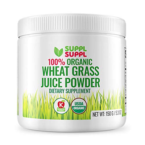 SUSTAINABLY USA GROWN 100% Organic Wheat Grass Juice Powder - Bio-Active Form, Rich in Nutrients, Promotes Weights Loss, Supports Energy, Detoxifies Your Body