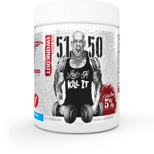 Rich Piana 5% Nutrition 5150 High Stim Pre-Workout Powder | Extreme Energy, Focus, Pumps & Endurance | 400 mg Caffeine, Citrulline, Beta Alanine, N-Acetyl L-Tyrosine | 30 Srvgs (Rocket Pop)