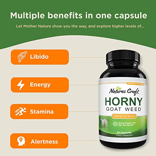 Bundle of Horny Goat Weed Complex Herbal Extract & Nitric Oxide Energizing Supplement for Men & Women Provides Pre-Workout Strength & Intense Muscle Growth - Get in Shape Without Feeling Exhausted