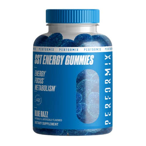 Performix SST Energy Gummies - Blue Razz, 40 Gummies - Bite-Size Gummy - Energy, Focus, and Metabolism Dietary Supplement - 100mg of Caffeine (for 5 Gummies)