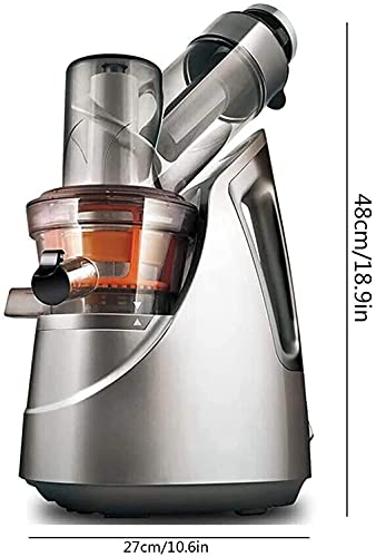 WXLBHD Slow Juicer, Slow Masticating Juicer Machine 81/45mm Double Inlet Chute for Vegetable Fruit, 150W Cold Press Juicer Extractor with Quiet Motor and Reverse Function