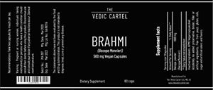 Organic Brahmi- Bacopa Monnieri 500mg Vegan Capsules