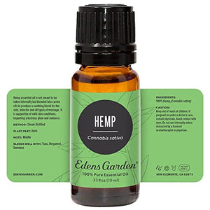 Edens Garden Hemp Essential Oil, 100% Pure Therapeutic Grade (Undiluted Natural/ Homeopathic Aromatherapy Scented Essential Oil Singles) 10 ml