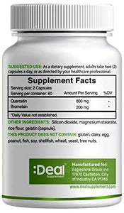 2 Pack Quercetin 1000mg 2-1 Formula, Bromelain with Quercetin Supplements, 120 Capsules | Anti-Oxidant and Anti-inflammatory- Support Healthy Immune Response for Men and Women