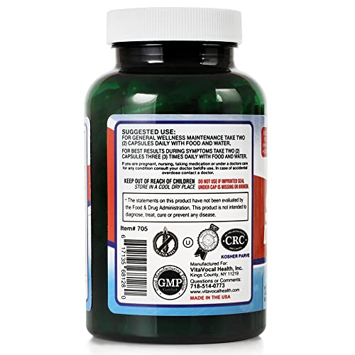 Vitavocal Immune Booster Super Defense Supplement Vitamins with Powerful Antioxidants; Echinacea, Zinc, Thyme Leaf, Ginger Root, Garlic Bulb and More – 120 + 30 Free Vegetarian Capsules