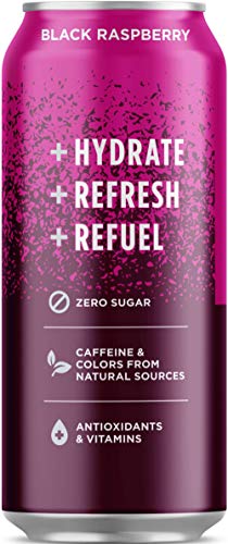 Sparkling Ice +Caffeine 16 Ounce, 4 Flavor Variety Pack of 12 Cans with By The Cup Coasters