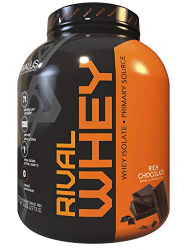 Rivalus Rivalwhey – Rich Chocolate 5lb - 100% Whey Protein, Whey Protein Isolate Primary Source, Clean Nutritional Profile, BCAAs, No Banned Substances, Made in USA