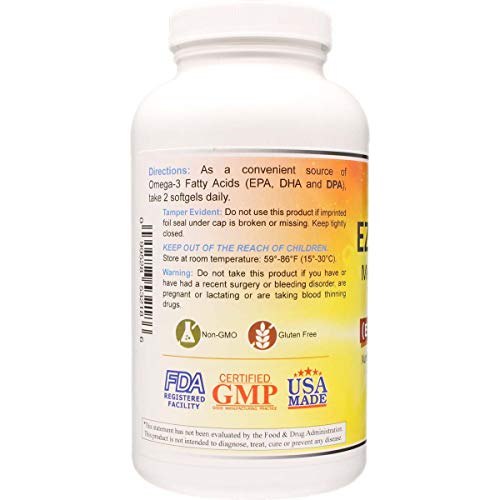 Atlantic Menhaden Fish Oil Omega-3 2000 mg, Burpless, Made in The USA, Perfect Balance of EPA+ DHA + DPA 90 Softgels