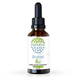 Brahmi B60 Alcohol-Free Herbal Extract Tincture, Organic Brahmi (Bacopa Monnieri) Dried Herb (2 fl oz)