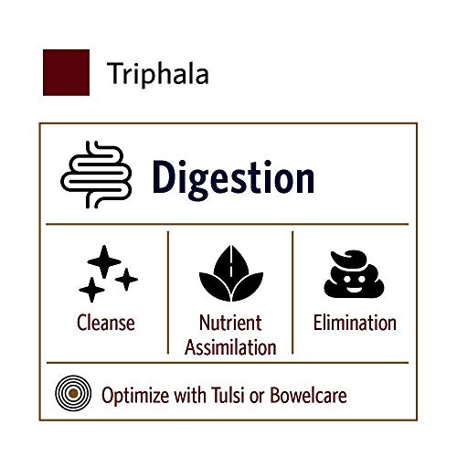 Organic India Triphala Herbal Supplement - Digestion & Colon Support, Immune System Support, Adaptogen, Nutrient Dense, Vegan, Gluten-Free, USDA Certified Organic, Non-GMO - 180 Capsules