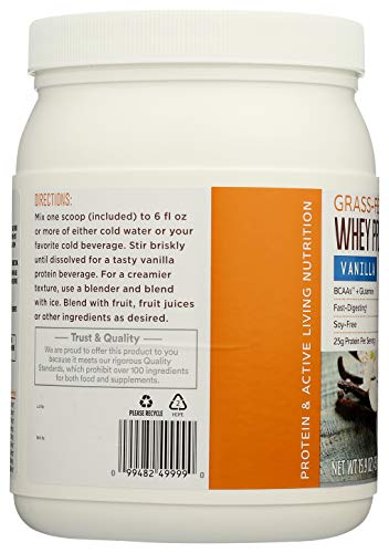 Whole Foods Market, Grass-Fed Whey Protein Isolate, Vanilla, 15.9 Ounce
