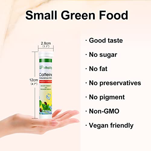 Upvitality Sugar Free Caffeine Mints-100mg Caffeine & Vitamin B Caffeine Gum, Boost Energy and Focus & Stay Awake Energy Gum,1 Mint Replaces 1 Coffee, Caffeine Candy & Gummies, Chews.(4 Pack,60 Mints)