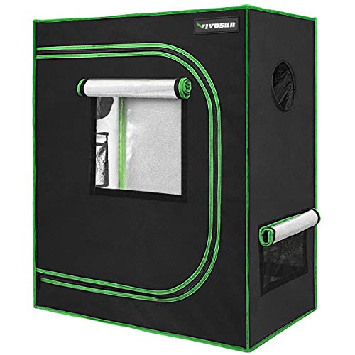VIVOSUN 30"x18"x36" Mylar Hydroponic Grow Tent with Observation Window and Floor Tray for Indoor Plant Growing