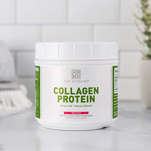 Collagen Peptides Protein Powder Unflavored by Dr. Amy Myers (16 oz) - Grass-Fed Collagen Protein Powder, Non-GMO, Gluten Free, Keto Friendly - Supports Hair, Skin, Nails, Bone & Joint Health